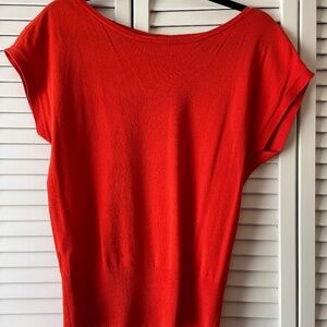 Ann Taylor orange sleeveless lightweight crop sweater size M